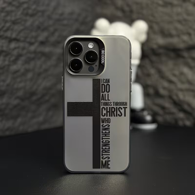 Phone Cases Amazon - 指紋防止クロス聖書柄iPhoneケース iPhone 17 16 15 14