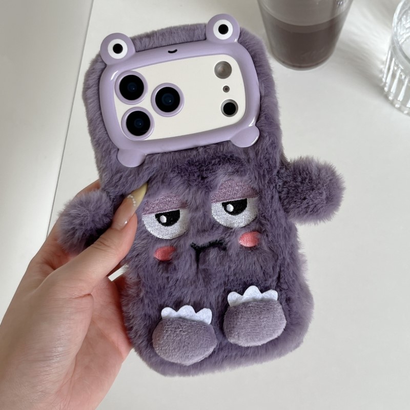 Phone Cases Iphone 17 Pro Max - かわいい漫画風おやすみ表情のiPhoneケース（iPhone 17、16、15、14、13 Pro Max対応）ぬいぐるみのような柔らかい保護カバー