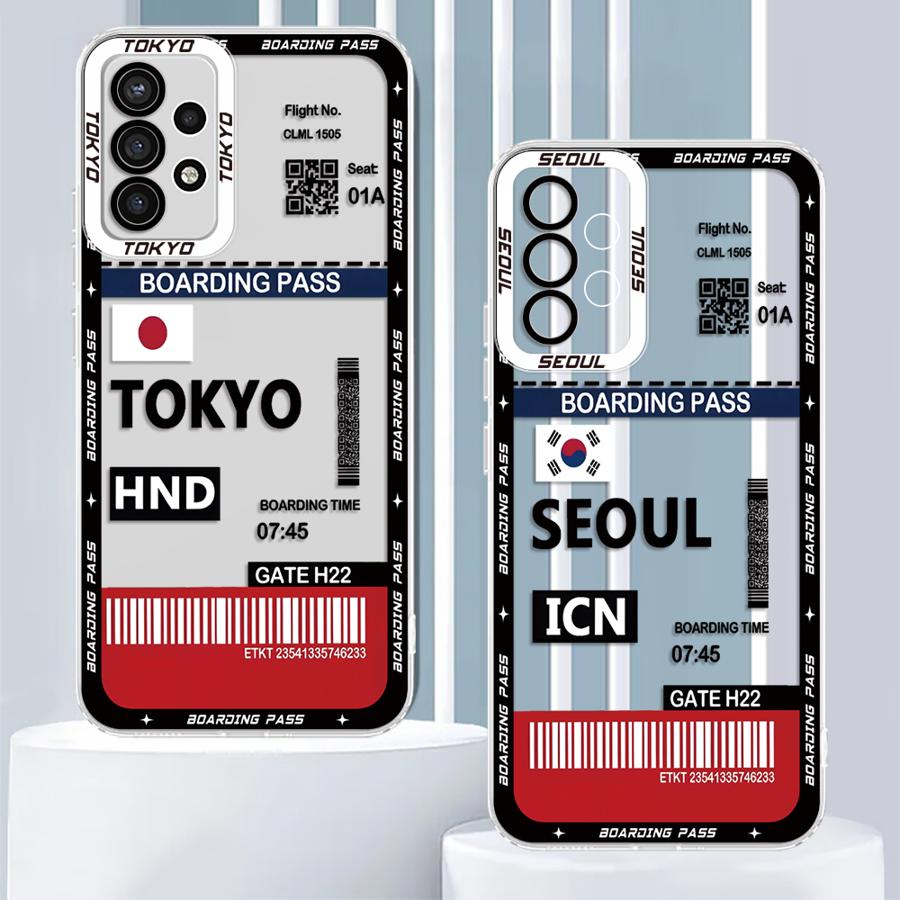 Phone Cases Tokyo - 東京・ソウル柄のソフトフォンカバーケース、Samsung Galaxy A34、A15、A33、A14、A53、A23、A54、A24、A56、A26、A32、A13、A55、A25、A36対応