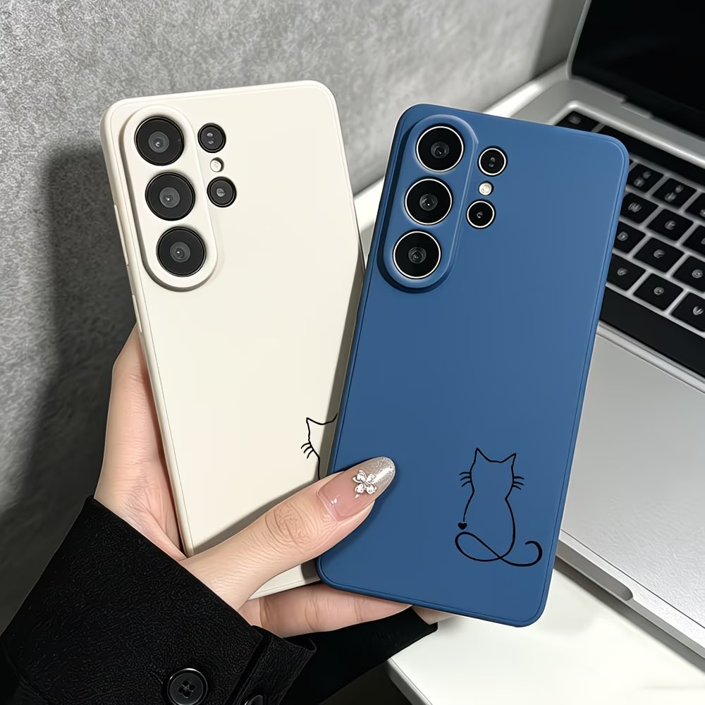 Phone Cases Cat - ミニマリストラインアート猫スケッチ柄スマホケース Samsung Galaxy A73 A72 A71