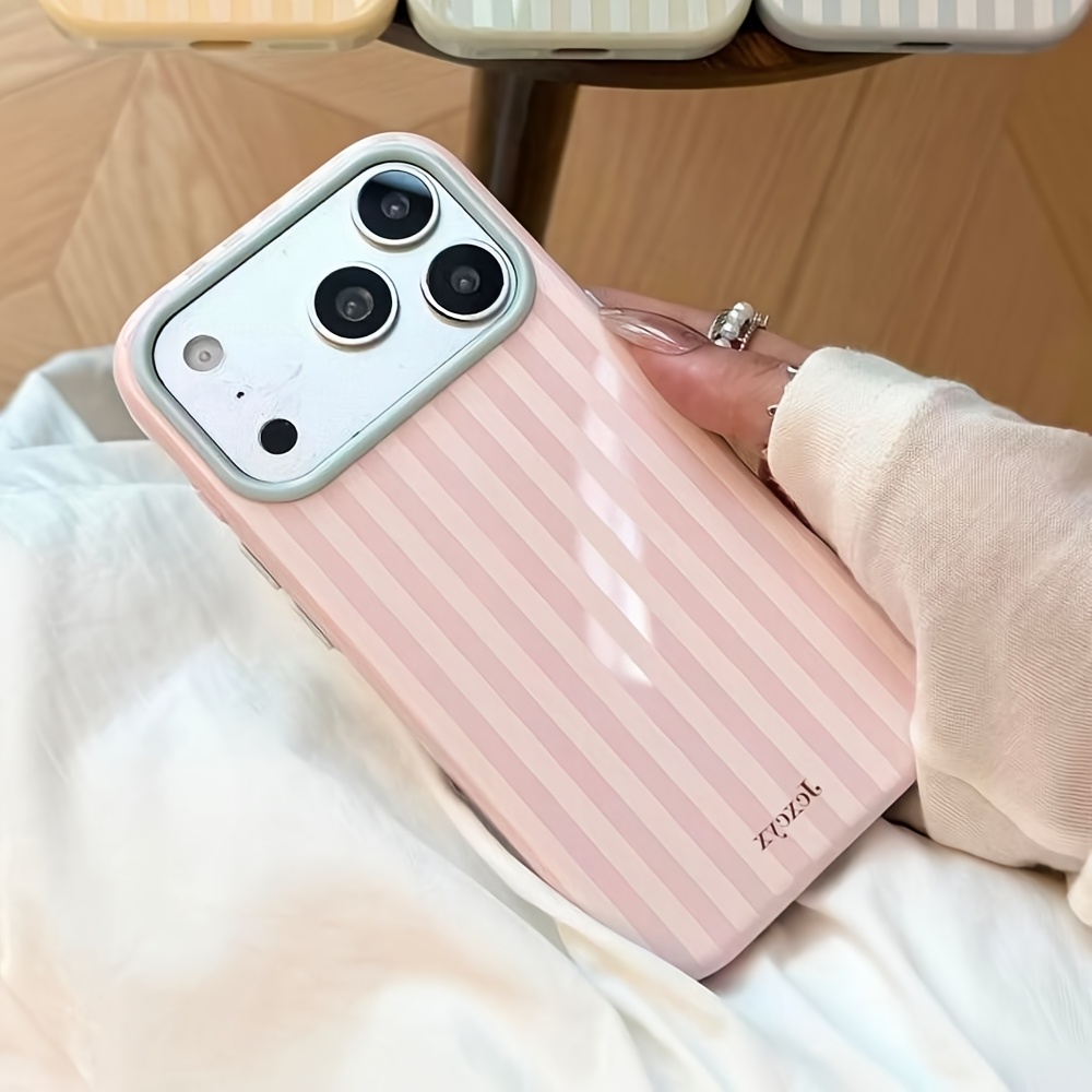 Phone Cases Expensive - 高級韓国ファッションストライプキャンディーカラーソフトTPUスマホケース iPhone 17 16 15 14