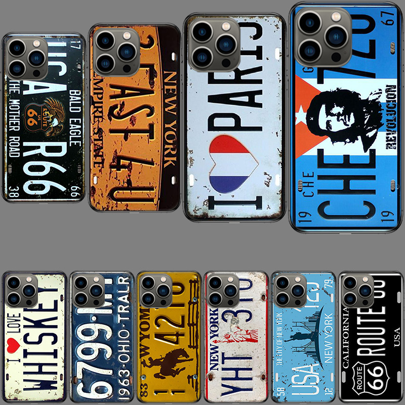 Phone Cases York - ニューヨークナンバープレート柄iPhoneケース iPhone 16E 15 Pro 14