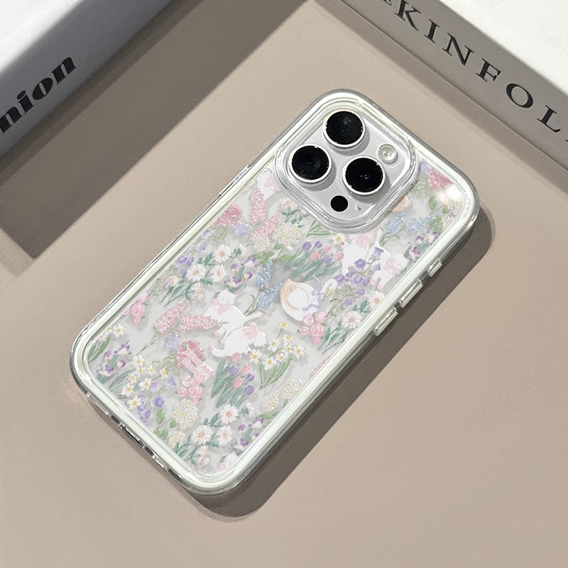 Phone Cases Cat - 可愛い花猫スワンソフトシリコンクリアスマホケース iPhone 17 Pro Maxケース 15