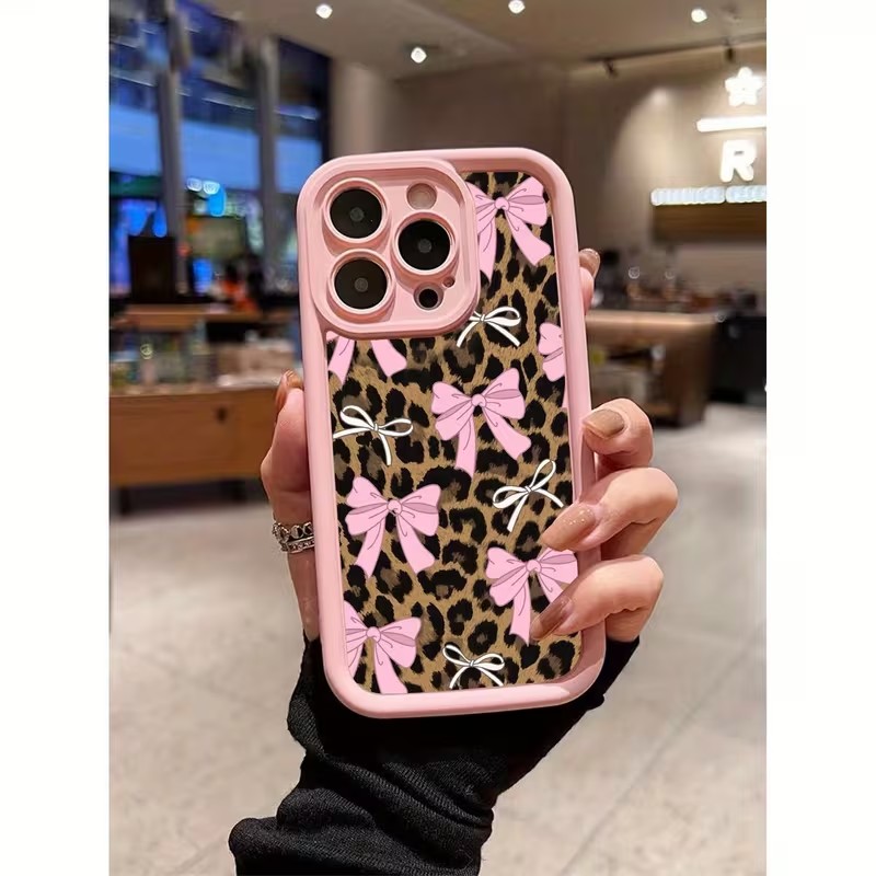 Phone Cases Iphone 17 Pro Max - レオパード柄リボン付きスマホケース iPhone 18 17 16 15