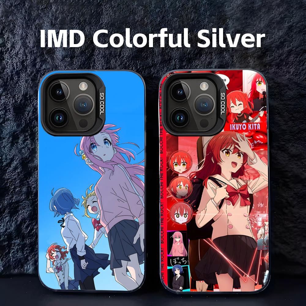 Phone Cases Amazon - アニメクールなボッチ・ザ・ロックのスマホケース、IMDカラフルシルバー、iPhone 17、16、15、14、13、12、11 Pro Maxに適したソフトケース