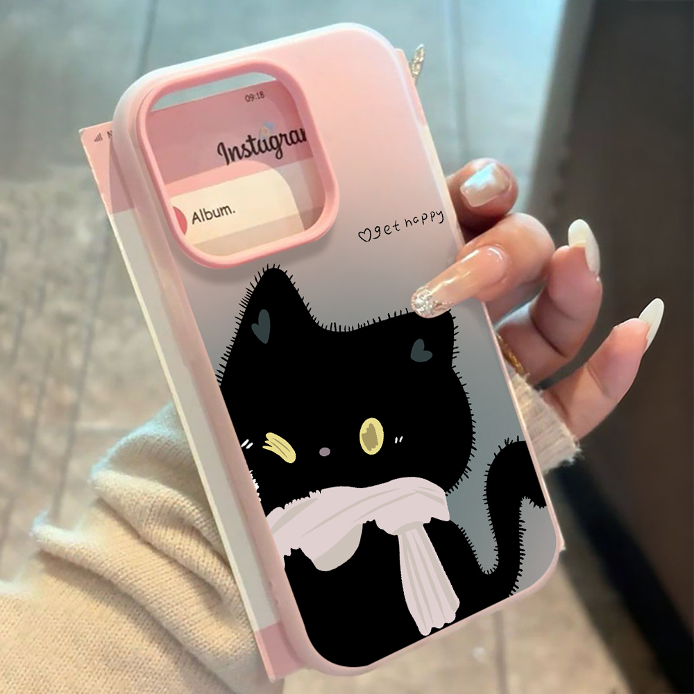 INSカップル黒白猫キャンディーカラー携帯電話ケースXiao - Phone Cases Cat のレビューと価格