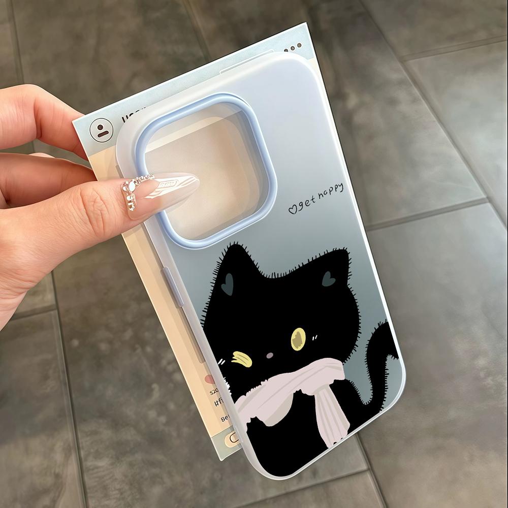 INSカップル黒白猫キャンディーカラー携帯電話ケースXiao - Phone Cases Cat のレビューと価格