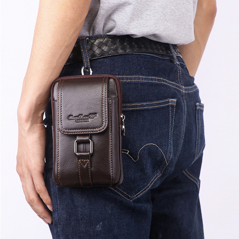 男性用本革ファニーパック,携帯電話ケース,ウエスト,カジュア - Phone Cases For Boys のレビューと価格