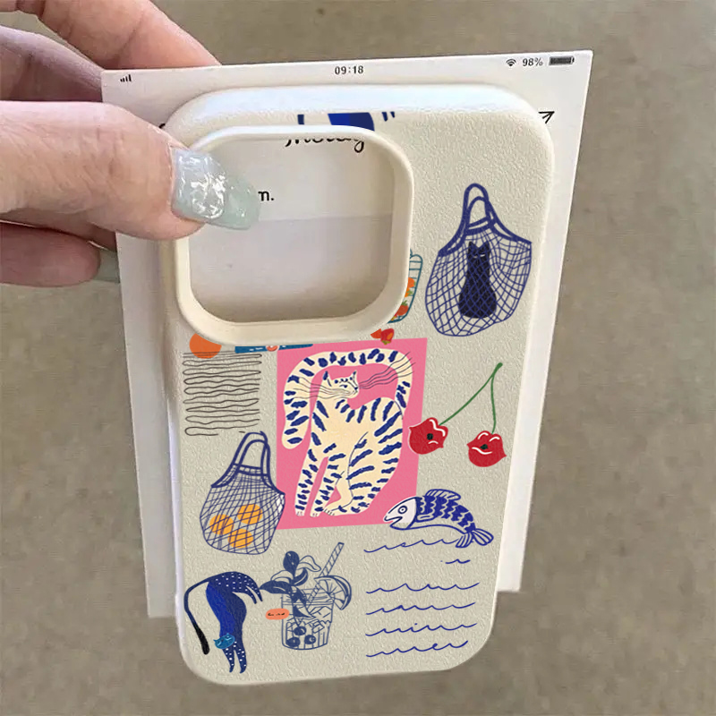 可愛いチェリーキャットプリントのiPhoneケース iPho - Phone Cases Cat のレビューと価格