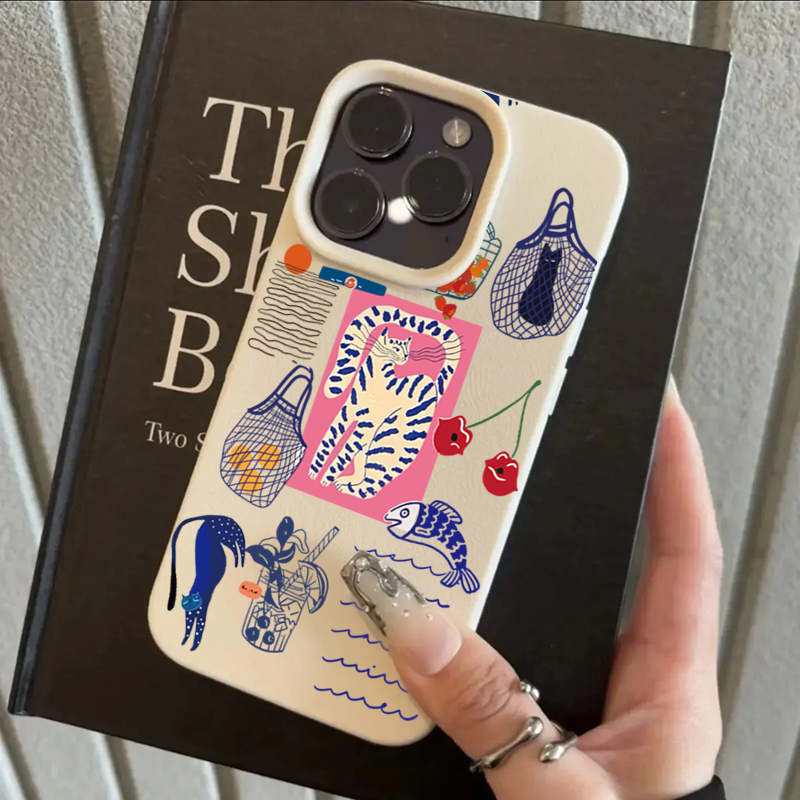 可愛いチェリーキャットプリントのiPhoneケース iPho - Phone Cases Cat のレビューと価格