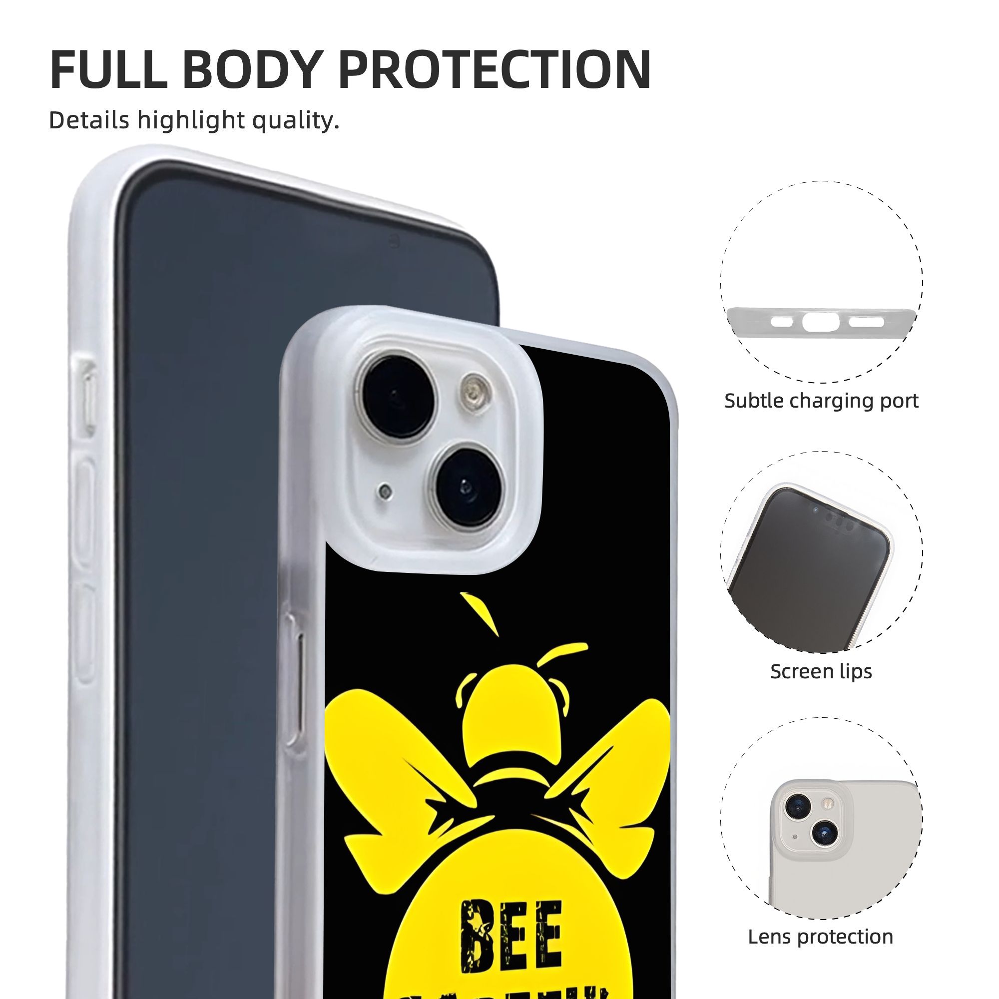 新型アーマーバンパー耐衝撃ビーケアフルクールビー タイポフォ - Phone Cases Typo のレビューと価格