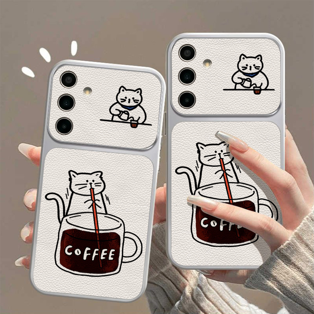 コーヒーと可愛い猫柄のスマホケース Samsung S26  - Phone Cases Cat のレビューと価格
