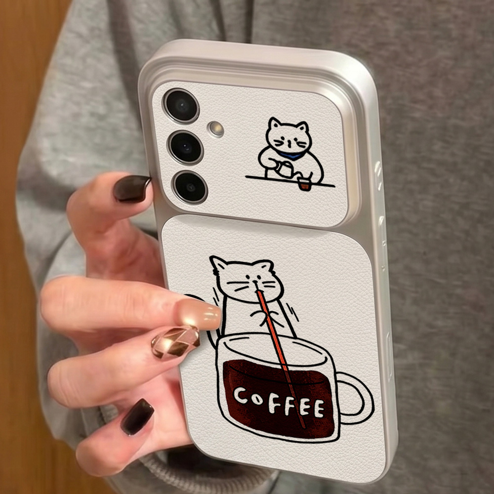 コーヒーと可愛い猫柄のスマホケース Samsung S26  - Phone Cases Cat のレビューと価格