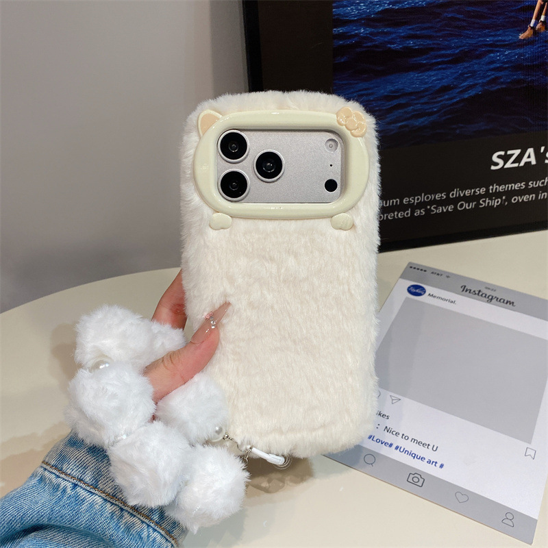 高級感のある無地のファー素材のプラッシュフォンケース iPh - Phone Cases Amazon のレビューと価格
