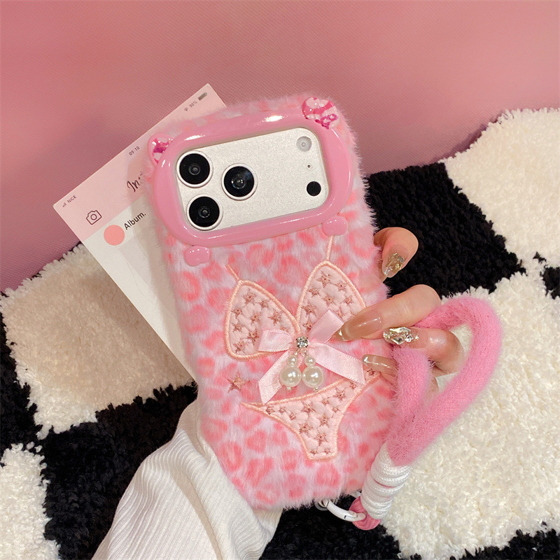 高級感のあるレオパード柄ビキニプリントのぬいぐるみ風スマホケ - Phone Cases Iphone 17 Pro Max のレビューと価格