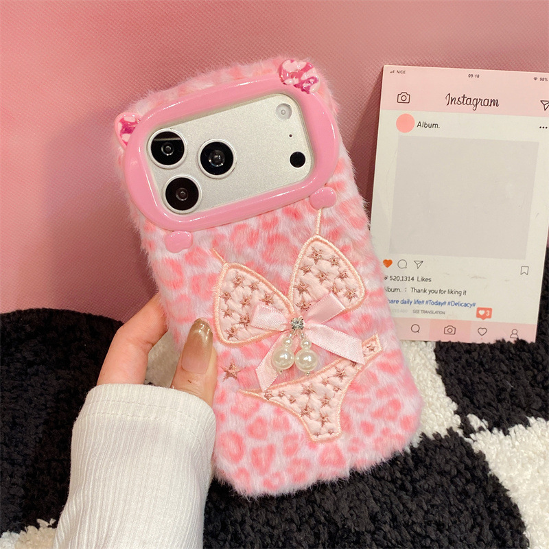 高級感のあるレオパード柄ビキニプリントのぬいぐるみ風スマホケ - Phone Cases Iphone 17 Pro Max のレビューと価格