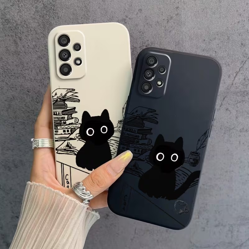 可愛い読書をする黒猫柄のスマホケース Samsung Gal - Phone Cases Cat のレビューと価格