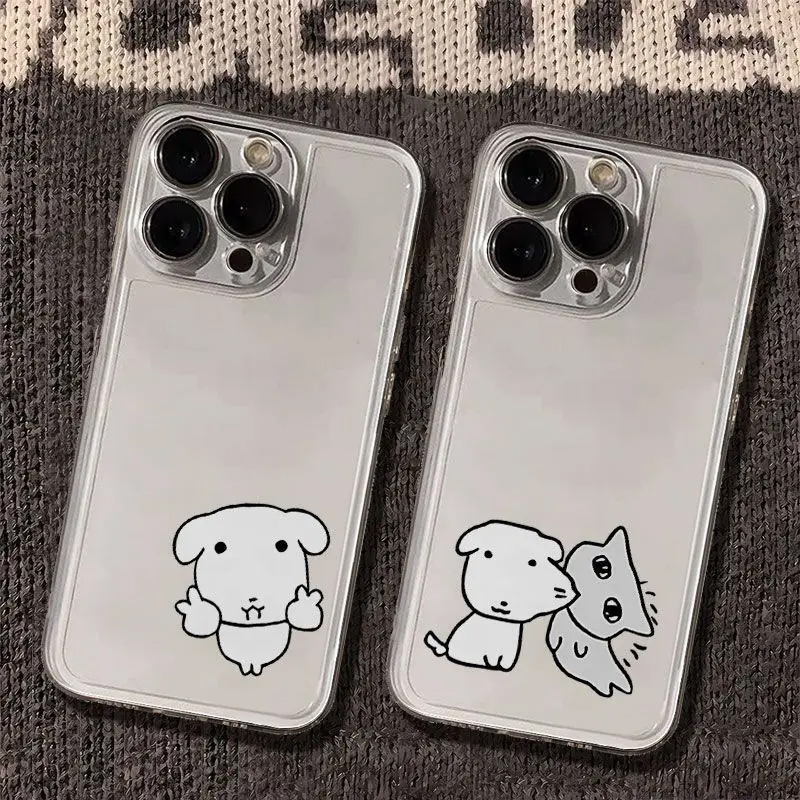 新しい韓国風可愛い子犬猫カップルクリアスマホケース iPho - Phone Cases Cat のレビューと価格