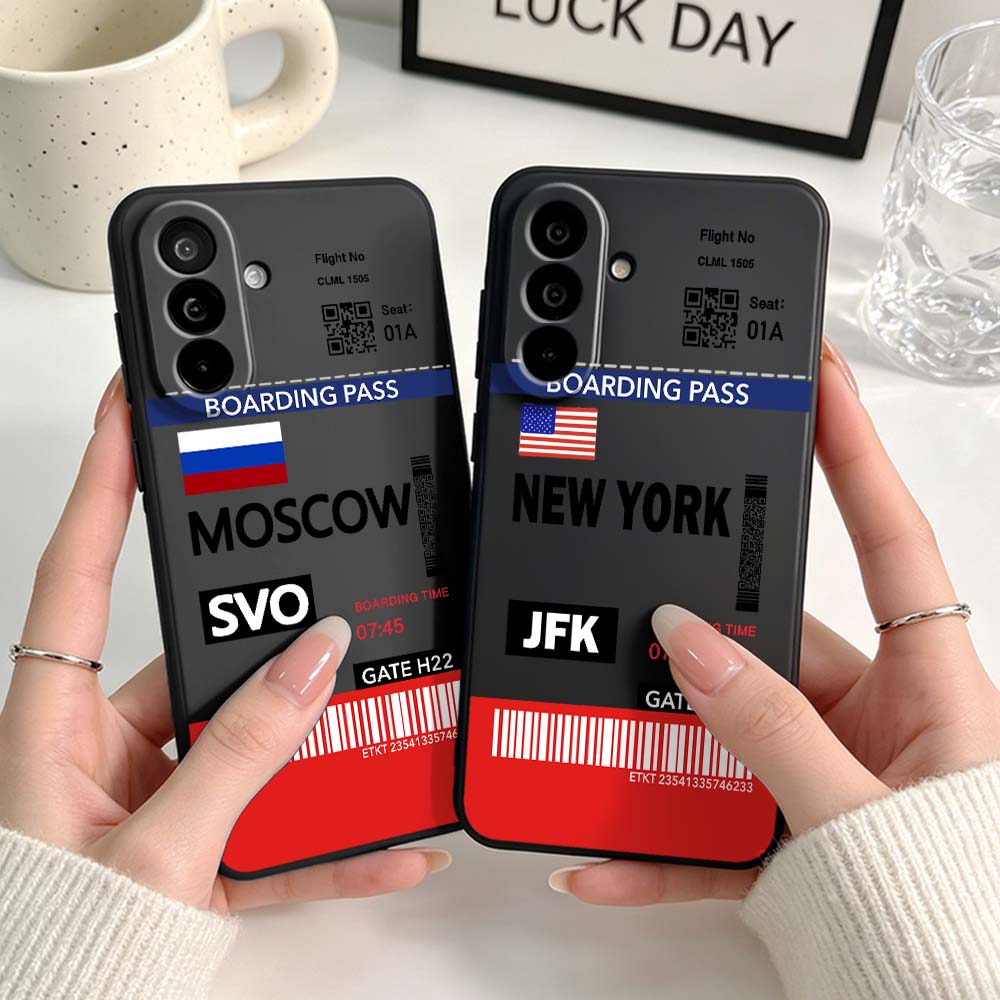 旅行チケット ニューヨーク モスクワ スマホケース サムスン - Phone Cases York のレビューと価格