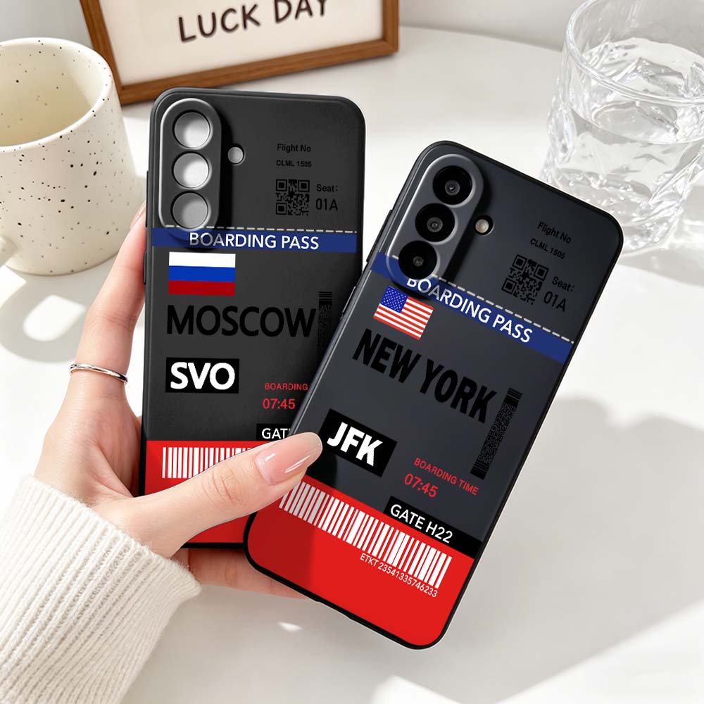 旅行チケット ニューヨーク モスクワ スマホケース サムスン - Phone Cases York のレビューと価格