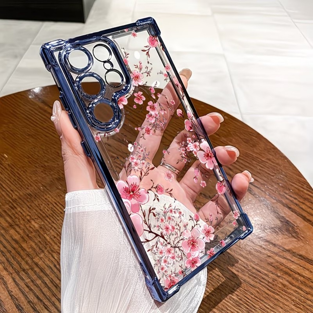 桜の花柄電気メッキ四隅耐衝撃スマホケース Samsung G - Phone Cases Galaxy S23 のレビューと価格