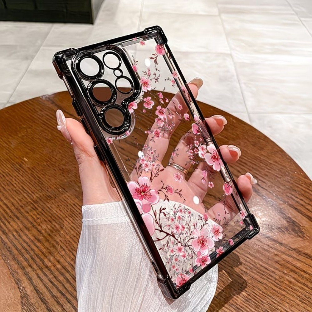 桜の花柄電気メッキ四隅耐衝撃スマホケース Samsung G - Phone Cases Galaxy S23 のレビューと価格