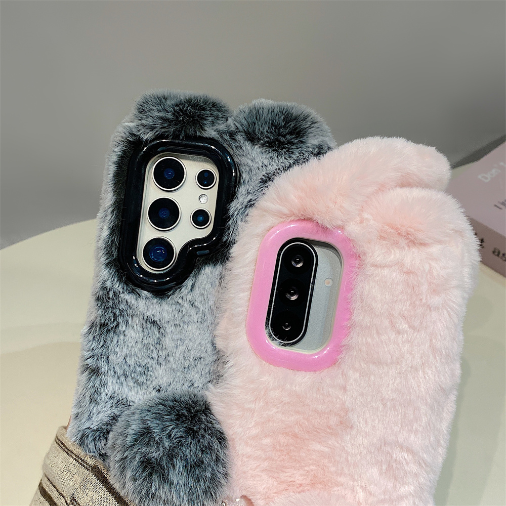 かわいいウサギ耳ふわふわスタンド付きスマホケース Samsu - Phone Cases Galaxy S23 のレビューと価格