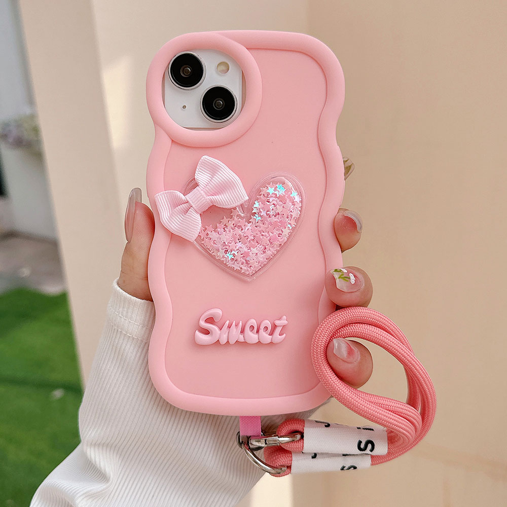 ハートの形をしたソフトフォンケース,ウェーブのかかった弓が付 - Phone Cases Nyc のレビューと価格