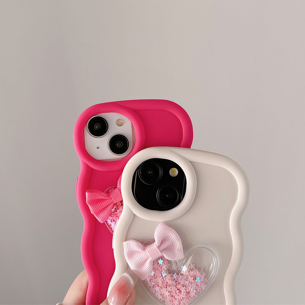 ハートの形をしたソフトフォンケース,ウェーブのかかった弓が付 - Phone Cases Nyc のレビューと価格