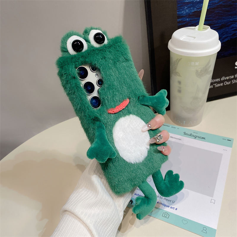 ぬいぐるみカエルのスマホケース、かわいい緑色の動物3Dソフト - Phone Cases Galaxy S23 のレビューと価格