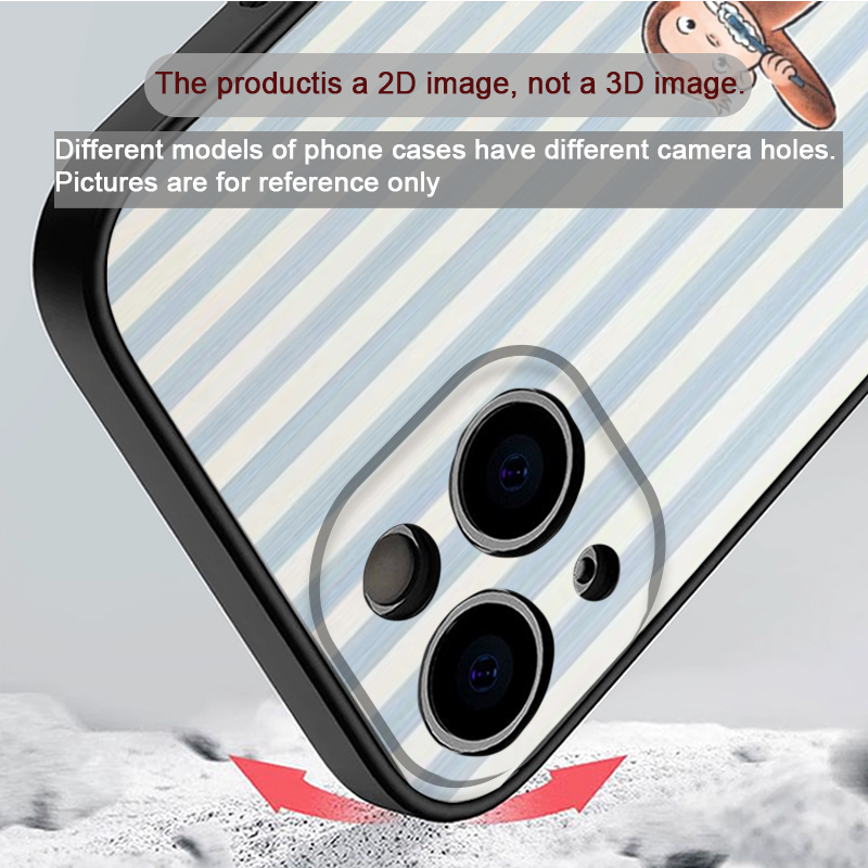 漫画風ストライプ柄の猿が猫を抱くiPhoneケース iPho - Phone Cases Cat のレビューと価格